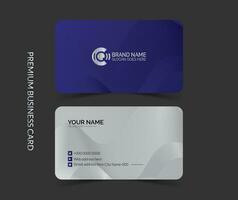 Modern corporte blue and white business card template design. Simple and clean visiting card design. vector