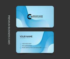 Simple and clean business card template design with mockup and dark background vector