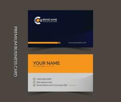 Modern corporate yellow and white business card template design. Simple and clean visiting card layout vector