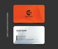 Modern corporate yellow and white business card template design. Simple and clean visiting card layout vector