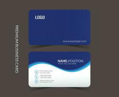 Modern corporte blue and white business card template design. Simple and clean visiting card design. vector