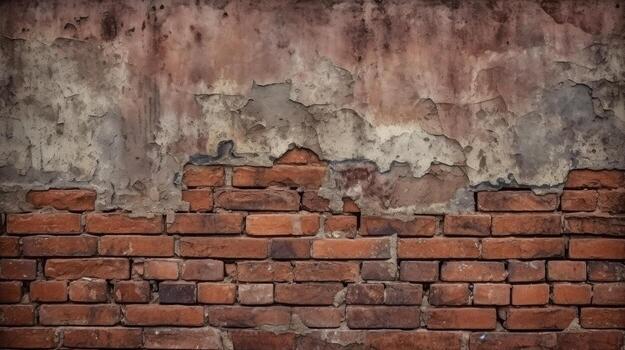 Red brick wall background, texture pattern for continuous replicate, Generative AI illustration photo