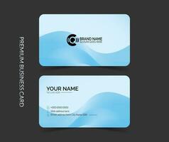 Simple and clean business card template design with mockup and dark background vector