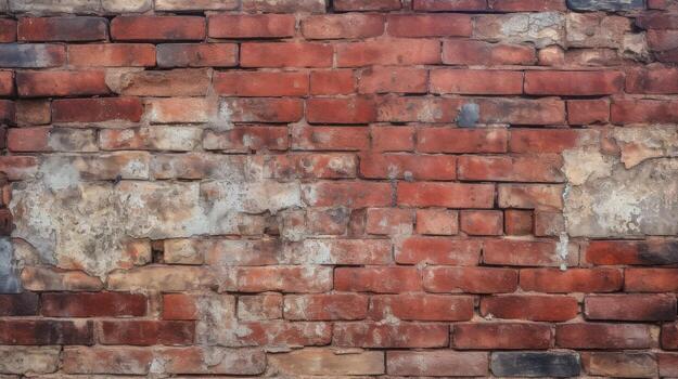Red brick wall background, texture pattern for continuous replicate, Generative AI illustration photo