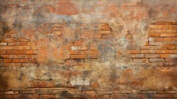 Red brick wall background, texture pattern for continuous replicate, Generative AI illustration photo