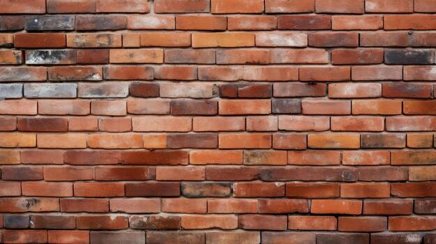 Red brick wall background, texture pattern for continuous replicate, Generative AI illustration photo