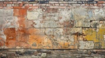 Red brick wall background, texture pattern for continuous replicate, Generative AI illustration photo