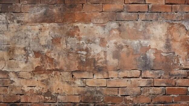 Red brick wall background, texture pattern for continuous replicate, Generative AI illustration photo