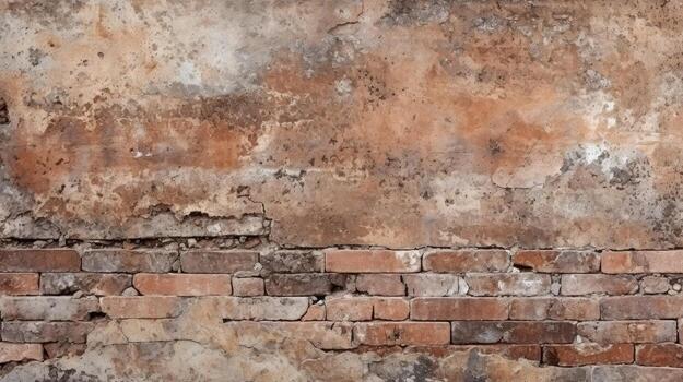 Red brick wall background, texture pattern for continuous replicate, Generative AI illustration photo