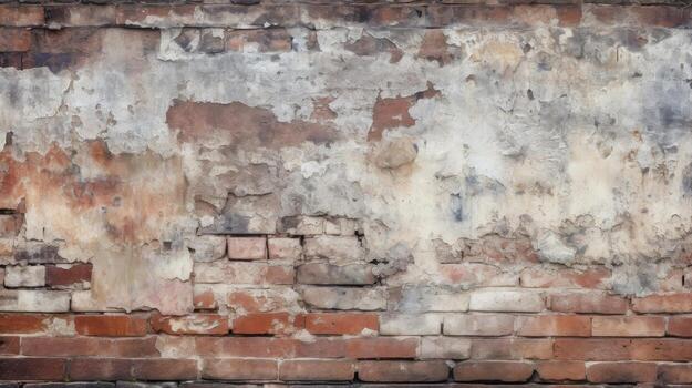 Red brick wall background, texture pattern for continuous replicate, Generative AI illustration photo
