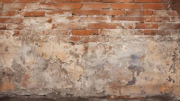 Red brick wall background, texture pattern for continuous replicate, Generative AI illustration photo