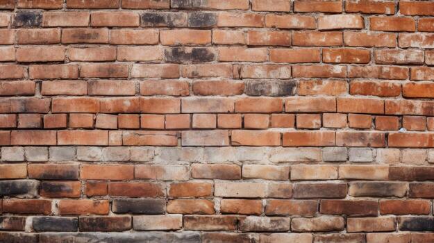 Red brick wall background, texture pattern for continuous replicate, Generative AI illustration photo