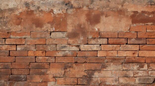 Red brick wall background, texture pattern for continuous replicate, Generative AI illustration photo