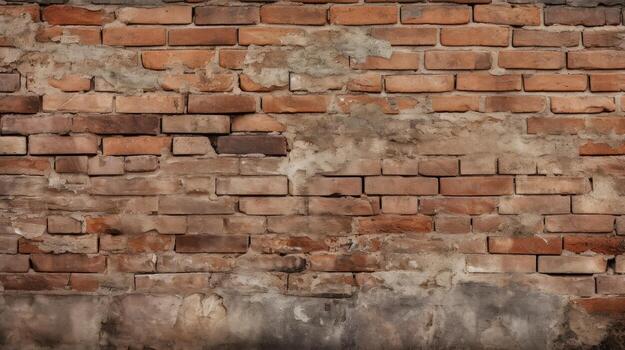 Red brick wall background, texture pattern for continuous replicate, Generative AI illustration photo