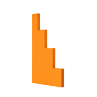 3d abstrato laranja escadas cena transparente. arquitetônico estrutura mínimo parede brincar produtos etapa mostruário. moderno mínimo abstrato ilustração para publicidade produtos. abstrato geométrico formulários png