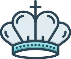 color icon for crown vector