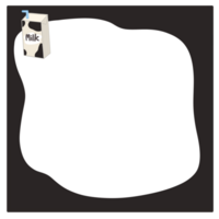 Leche caja en marco png