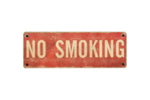 Isolated Antique No Smoking Sign png