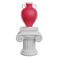 Greek column 3D render icon png