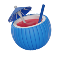 noix de coco cocktail 3d rendre icône png