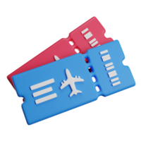 Plane tickets 3D render icon png