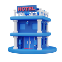 hotell byggnad 3d framställa ikon png