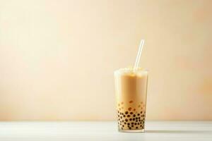 Bubble tea tapioca sugar. Generate Ai photo