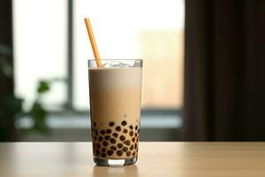 Bubble tea tapioca. Generate Ai photo