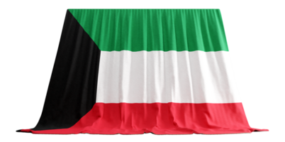 kuwaiti flagga ridå i 3d tolkning kuwaits elasticitet png