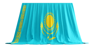 Kazakh Flag Curtain in 3D Rendering Celebrating Kazakhstan's Rich Culture png