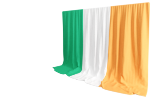 irlandês bandeira cortina dentro 3d Renderização da Irlanda natural beleza png