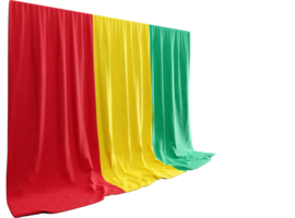 Guinea Flagge Vorhang im 3d Rendern Umarmen Guineas Vielfalt png