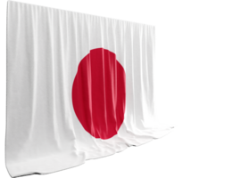 japansk flagga ridå i 3d tolkning reflekterande japans rik arv png