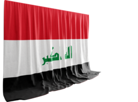 Iraq Flag Curtain in 3D Rendering Celebrating Iraq's Resilience png