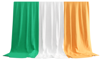 Irish Flag Curtain in 3D Rendering Ireland's Natural Beauty png