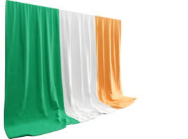 Irish Flag Curtain in 3D Rendering Ireland's Natural Beauty png