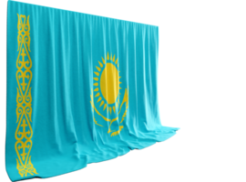 kazakh Flagge Vorhang im 3d Rendern feiern Kasachstans Reich Kultur png