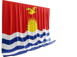 Kiribati bandera cortina en 3d representación exhibiendo kiribati natural belleza png