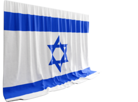 Hebrew Flag Curtain in 3D Rendering Embracing Israel's Cultural Richness png