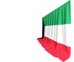 kuwaiti flagga ridå i 3d tolkning kuwaits elasticitet png