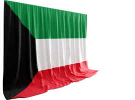 Kuwaiti Flag Curtain in 3D Rendering Kuwait's Resilience png