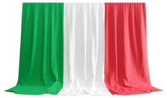 Italian Flag Curtain in 3D Rendering Italy's Timeless Elegance png