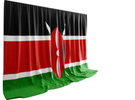 Swahili Flag Curtain in 3D Rendering Embracing Kenya's Natural Beauty png