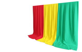 Guinea vlag gordijn in 3d renderen omarmen guinee verscheidenheid png