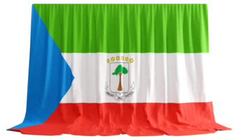 equatoriaal vlag gordijn in 3d renderen omarmen equatoriaal guinee verscheidenheid png