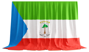 Equatorial Flag Curtain in 3D Rendering Embracing Equatorial Guinea's Diversity png
