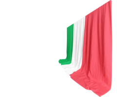 italiano bandera cortina en 3d representación de italia eterno elegancia png