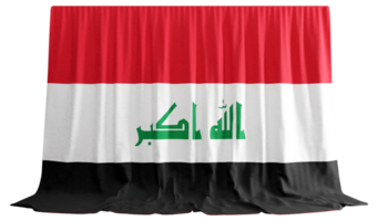 Iraq Flag Curtain in 3D Rendering Celebrating Iraq's Resilience png