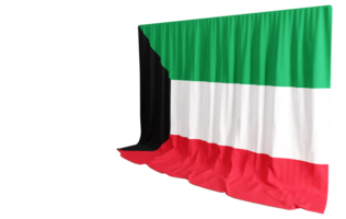 Kuwaiti Flag Curtain in 3D Rendering Kuwait's Resilience png