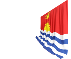 Kiribati Flag Curtain in 3D Rendering Showcasing Kiribati's Natural Beauty png